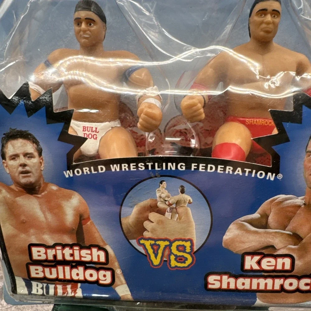 WWF WWE Jakks 1998 Thumb Wrestlers British Bulldog vs. Ken Shamrock